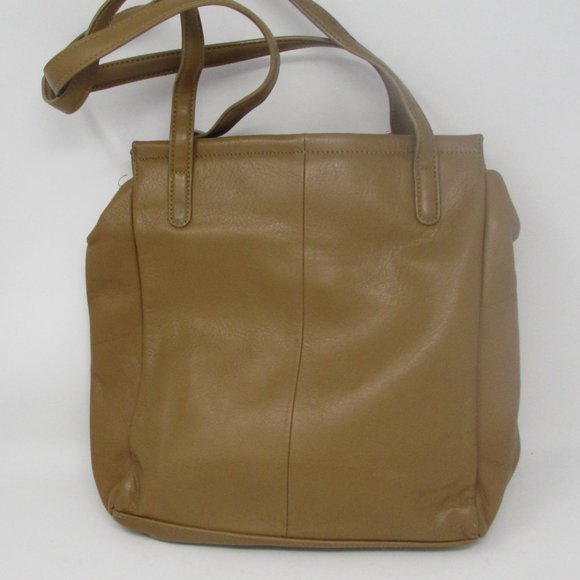 GIANI BERNINI WOMEN'S GENUINE LEATHER TAN TOTE SHOULDER BAG! - Picture 5 of 9